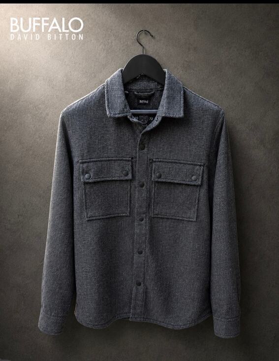 Buffalo by David Bitton Other - Buffalo David Bitton Jerick Herringbone Snap Shacket M NWT